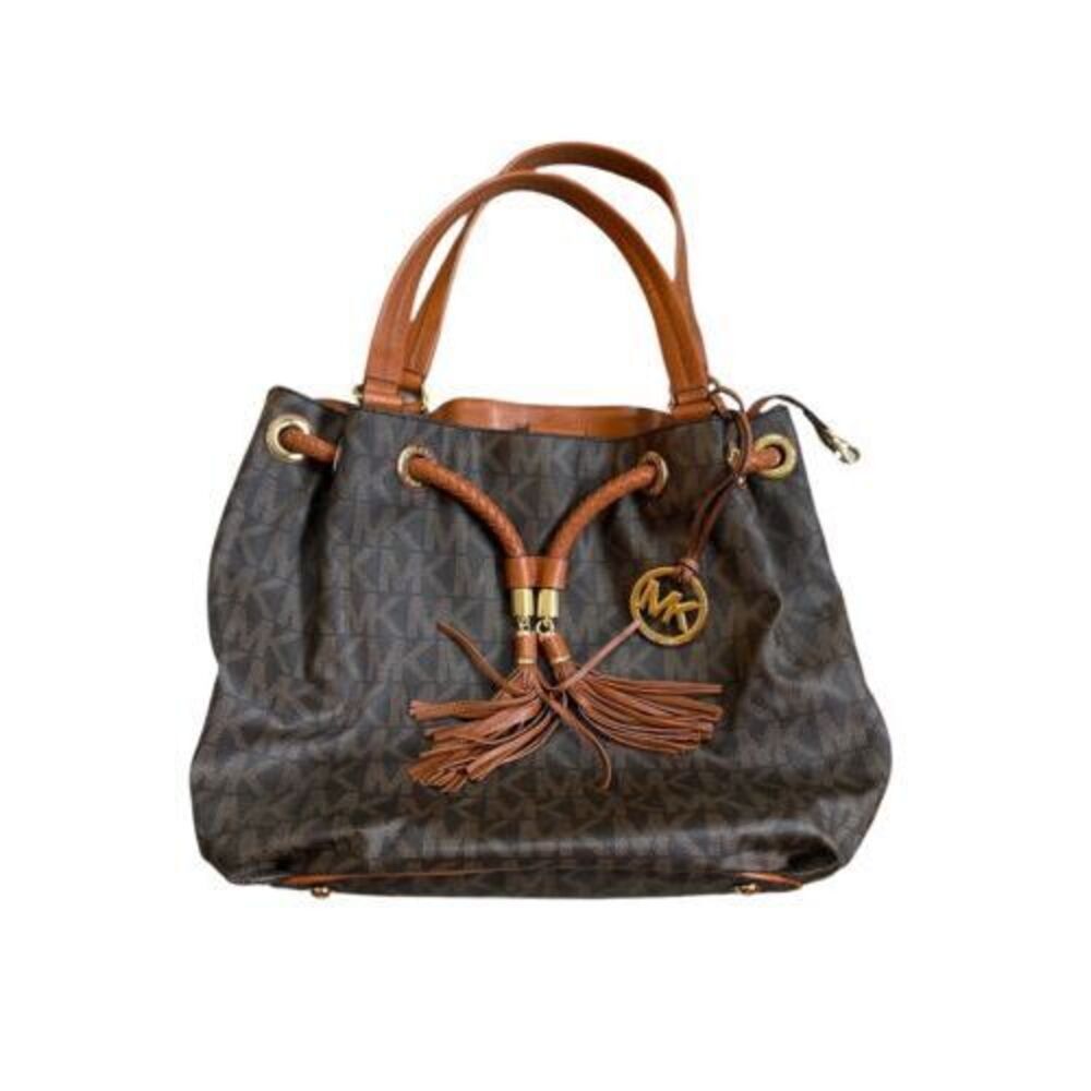 Michael Kors Brown handbags Purse Fringe Rope MK - Picture 3 of 14